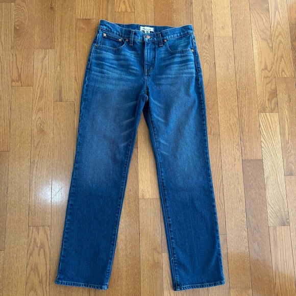 Madewell Women's Mid-Rise 90’s Straight Leg Jeans - Dark Blue - Picture 1 of 8